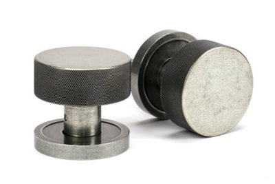 From The Anvil Pewter Brompton Mortice/Rim Knob Set (Plain)