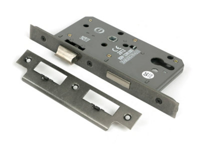 From The Anvil Pewter Euro Din Sash Lock - 60mm Backset/72mm Centre