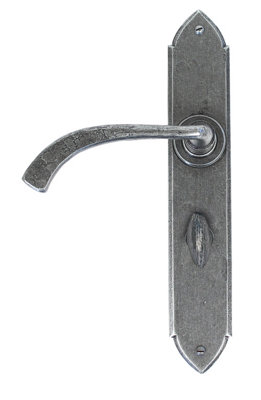 From The Anvil Pewter Gothic Curved Sprung Lever Bathroom Set