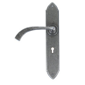 From The Anvil Pewter Gothic Curved Sprung Lever Lock Set