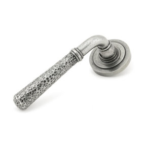 From The Anvil Pewter Hammered Newbury Lever on Rose Set (Art Deco)