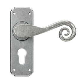 From The Anvil Pewter Monkeytail Lever Euro Lock Set