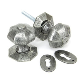 From The Anvil Pewter Octagonal Mortice/Rim Knob Set