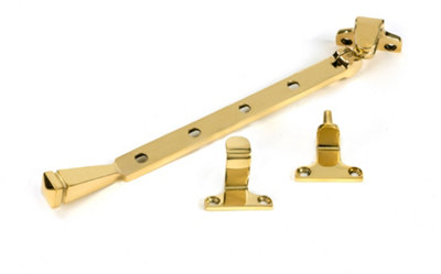 From The Anvil Polished Brass 10" Avon Stay (Steel Window)