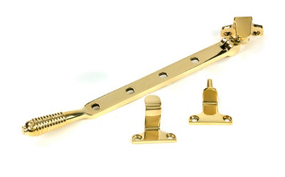 From The Anvil Polished Brass 10" Reeded Stay (Steel Window)