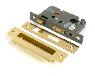 From The Anvil Polished Brass 2 1/2" Euro Profile Sash Lock
