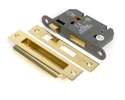 From The Anvil Polished Brass 2 1/2" Heavy Duty Bathroom Mortice Lock