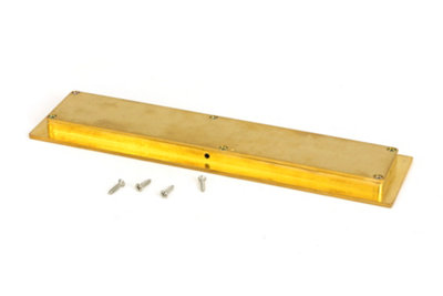 From The Anvil Polished Brass 250mm Plain Rectangular Pull