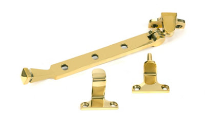 From The Anvil Polished Brass 8" Avon Stay (Steel Window)