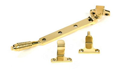 From The Anvil Polished Brass 8" Reeded Stay (Steel Window)