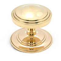 From The Anvil Polished Brass Art Deco Centre Door Knob