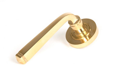 From The Anvil Polished Brass Avon Round Lever on Rose Set (Plain) - Unsprung