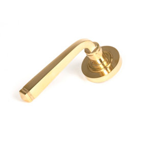 From The Anvil Polished Brass Avon Round Lever on Rose Set (Plain) - Unsprung