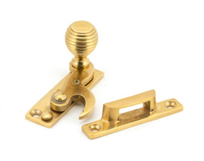 From The Anvil Polished Brass Beehive Sash Hook Fastener