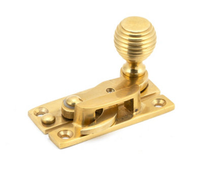 From The Anvil Polished Brass Beehive Sash Hook Fastener