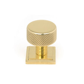 From The Anvil Polished Brass Brompton Cabinet Knob - 25mm (Square)
