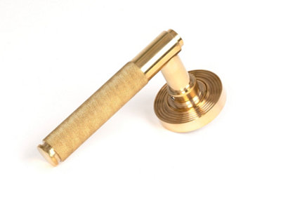 From The Anvil Polished Brass Brompton Lever on Rose Set (Beehive) - Unsprung