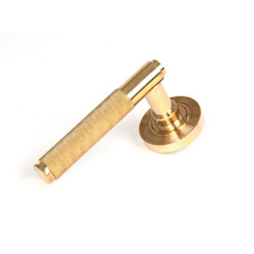 From The Anvil Polished Brass Brompton Lever on Rose Set (Beehive)