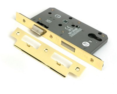 From The Anvil Polished Brass Euro Din Sash Lock - 60mm Backset/72mm Centre