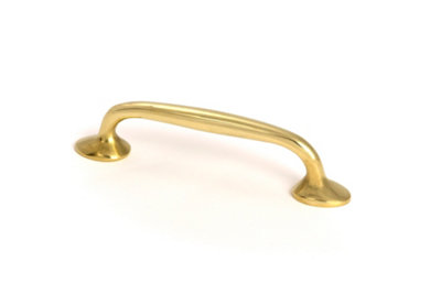From The Anvil Polished Brass Moore Pull Handle - Small