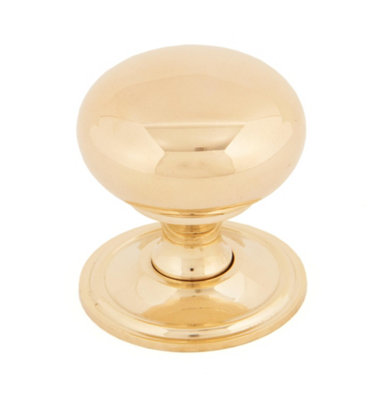 From The Anvil Polished Brass Mushroom Cabinet Knob 38mm