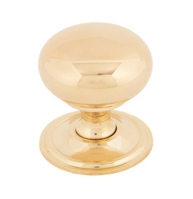 From The Anvil Polished Brass Mushroom Cabinet Knob 38mm
