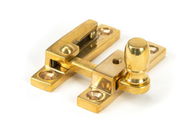 From The Anvil Polished Brass Mushroom Quadrant Fastener - Narrow