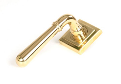 From The Anvil Polished Brass Newbury Lever on Rose Set (Square) - Unsprung