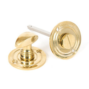 From The Anvil Polished Brass Round Bathroom Thumbturn
