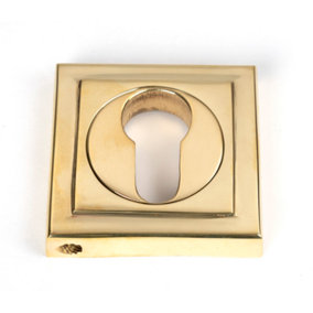 From The Anvil Polished Brass Round Euro Escutcheon (Square)