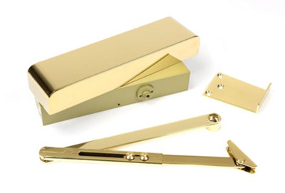 From The Anvil Polished Brass Size 2-5 Door Closer & Cover