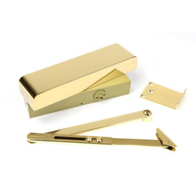From The Anvil Polished Brass Size 2-5 Door Closer & Cover