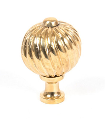 From The Anvil Polished Brass Spiral Cabinet Knob - Medium