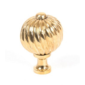 From The Anvil Polished Brass Spiral Cabinet Knob - Medium