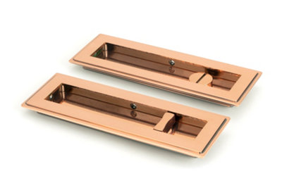 From The Anvil Polished Bronze 175mm Art Deco Rectangular Pull -Privacy Set