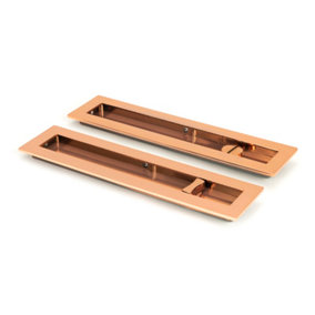 From The Anvil Polished Bronze 250mm Plain Rectangular Pull - Privacy Set