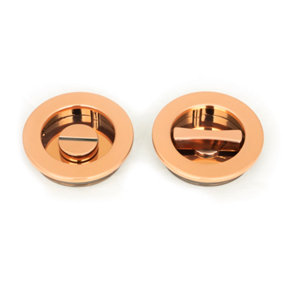 From The Anvil Polished Bronze 60mm Plain Round Pull - Privacy Set