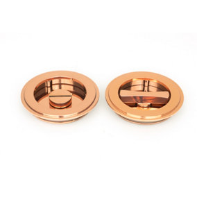 From The Anvil Polished Bronze 75mm Art Deco Round Pull - Privacy Set