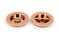 From The Anvil Polished Bronze 75mm Plain Round Pull - Privacy Set