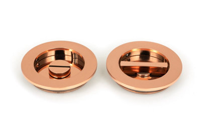 From The Anvil Polished Bronze 75mm Plain Round Pull - Privacy Set