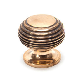 From The Anvil Polished Bronze Beehive Cabinet Knob 30mm