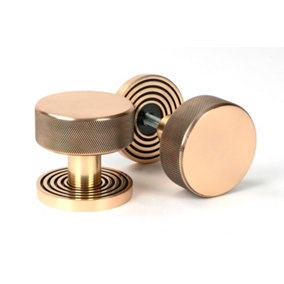 From The Anvil Polished Bronze Brompton Mortice/Rim Knob Set (Beehive)