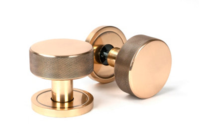 From The Anvil Polished Bronze Brompton Mortice/Rim Knob Set (Plain)