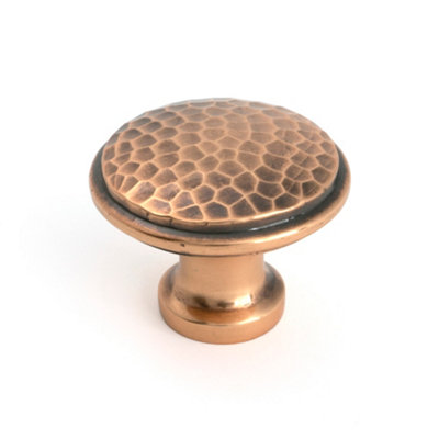 From The Anvil Polished Bronze Hammered Cabinet Knob - Large