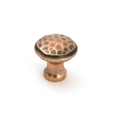 From The Anvil Polished Bronze Hammered Cabinet Knob - Small