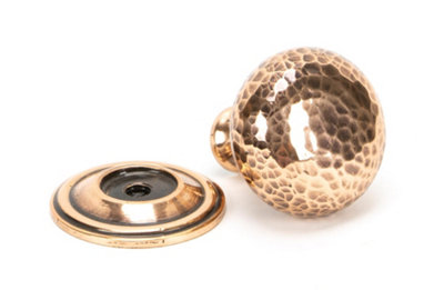 From The Anvil Polished Bronze Hammered Mushroom Cabinet Knob 32mm
