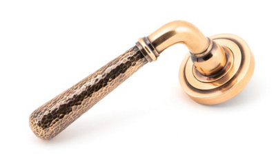 From The Anvil Polished Bronze Hammered Newbury Lever on Rose Set (Art Deco) - Unsprung