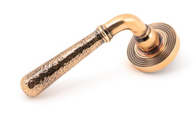 From The Anvil Polished Bronze Hammered Newbury Lever on Rose Set (Beehive) - Unsprung