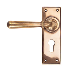 From The Anvil Polished Bronze Newbury Lever Euro Lock Set