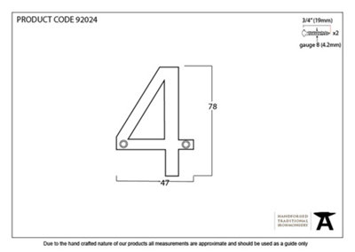 From The Anvil Polished Bronze Numeral 4
